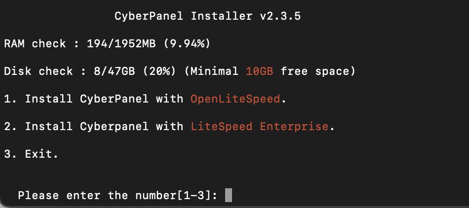 Installing CyberPanel on Ubuntu & AlmaLinux 4